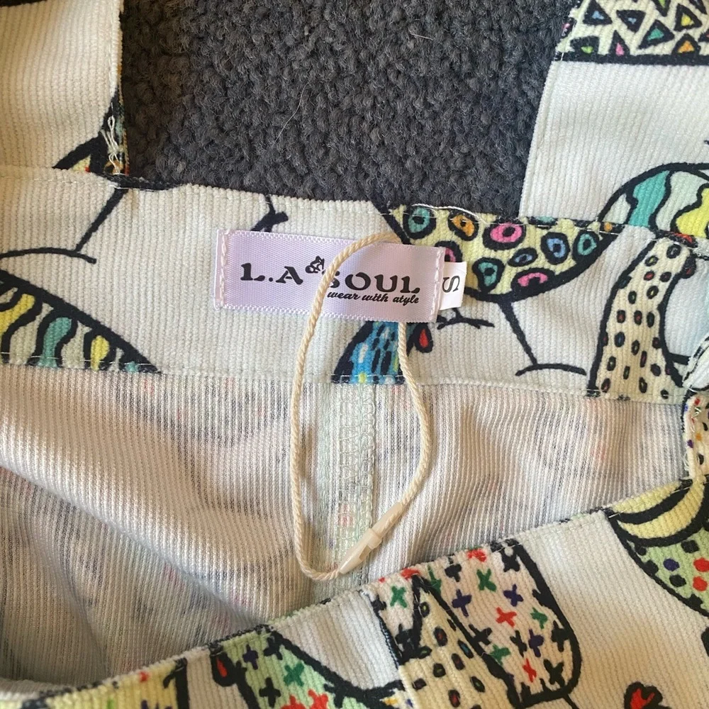 L.A Soul Retro Chicken Print Lightweight Corduroy Overalls - Picture 4 of 11